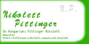 nikolett pittinger business card